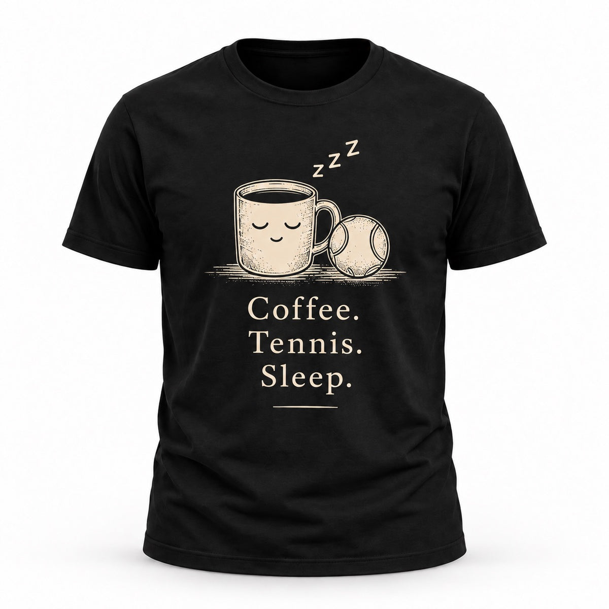 Coffee. Tennis. Sleep. - Unisex T-shirt Light Design