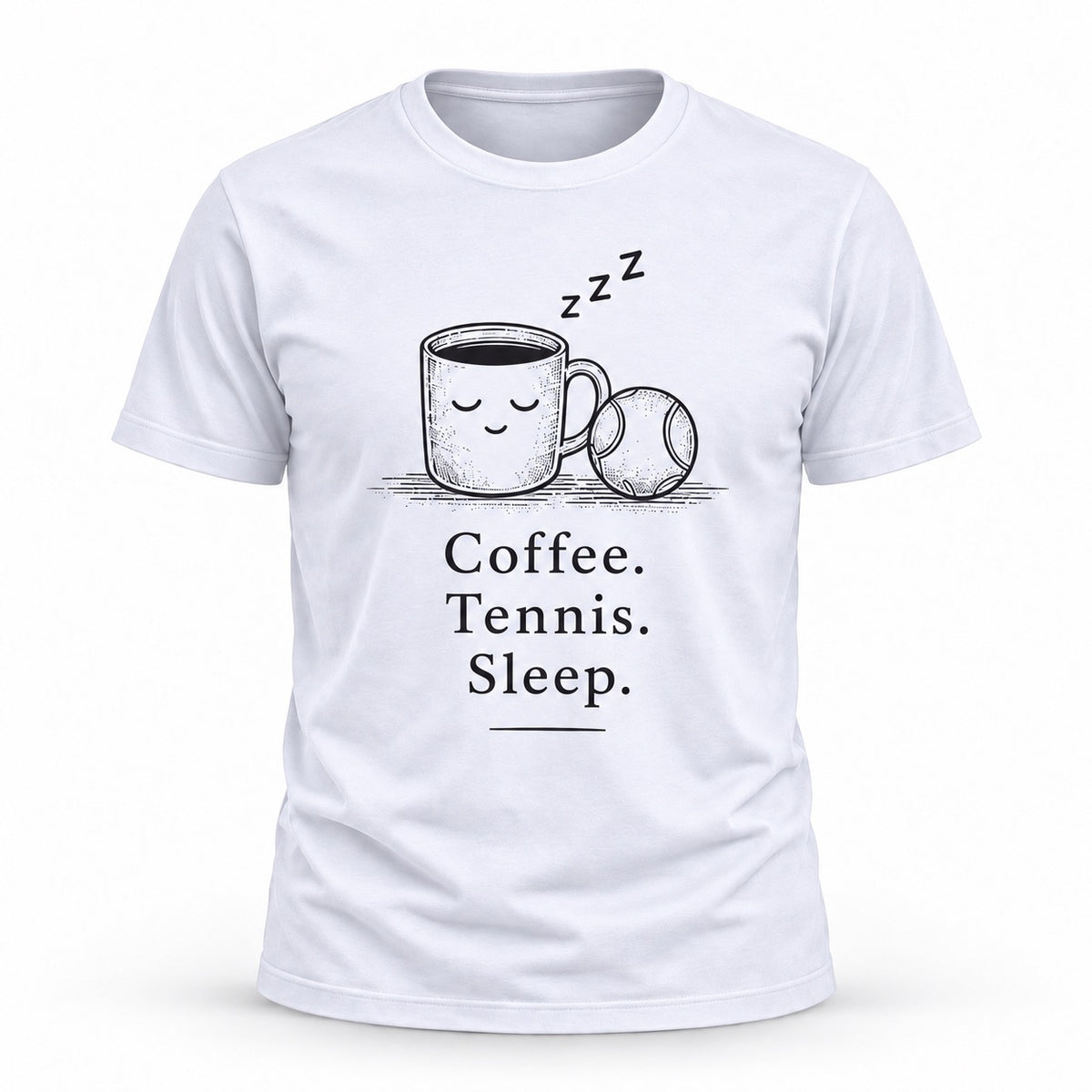 Coffee. Tennis. Sleep. - Unisex T-shirt Dark Design