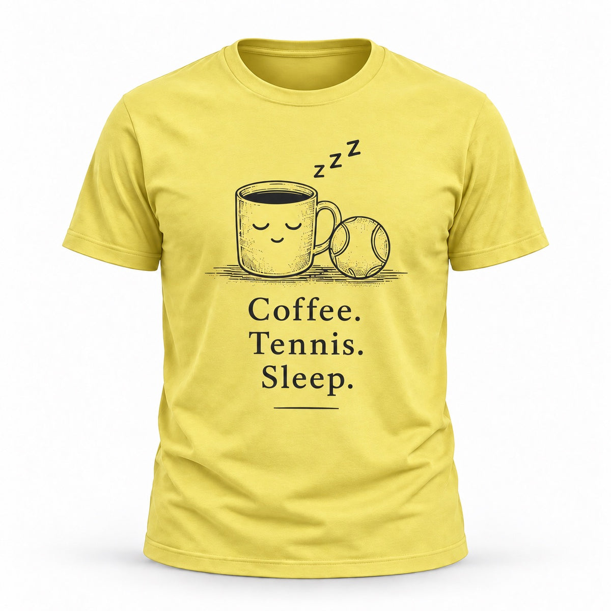 Coffee. Tennis. Sleep. - Unisex T-shirt Dark Design